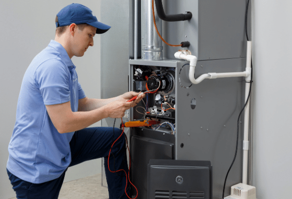 Man Reaplacing Furnacing